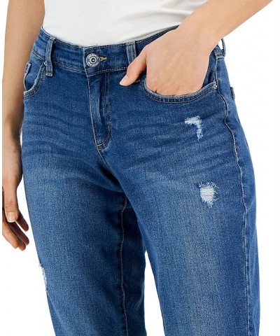 Women's Curvy Mid Rise Ripped Straight-Leg Jeans Portside Wash $22.06 Jeans