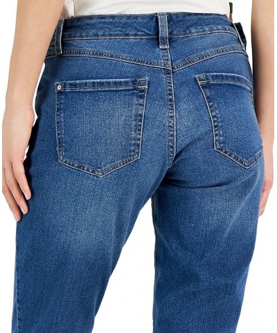 Women's Curvy Mid Rise Ripped Straight-Leg Jeans Portside Wash $22.06 Jeans