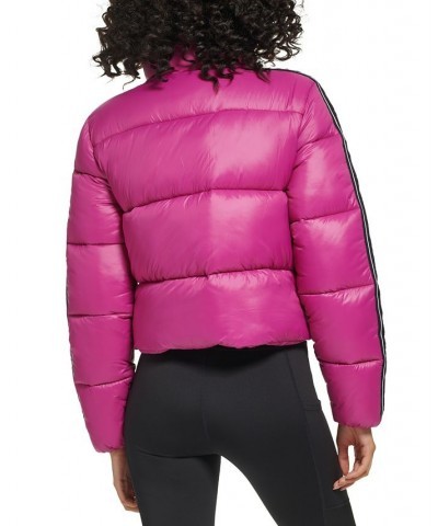 Women's Active Cropped Stretch Puffer Jacket Dahlia $41.11 Jackets