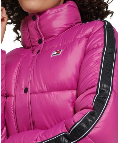 Women's Active Cropped Stretch Puffer Jacket Dahlia $41.11 Jackets