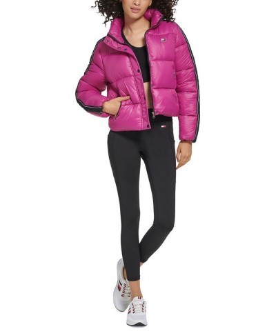 Women's Active Cropped Stretch Puffer Jacket Dahlia $41.11 Jackets