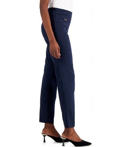 Women's Tummy-Control Pull-On Straight Leg Pants Blue $18.00 Pants