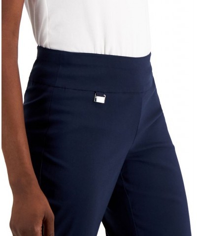 Women's Tummy-Control Pull-On Straight Leg Pants Blue $18.00 Pants