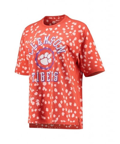 Women's Orange Clemson Tigers Bishop Bleach Wash T-shirt Orange $20.70 Tops