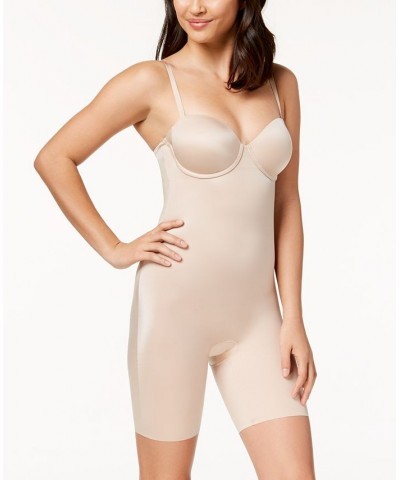 Suit Your Fancy Strapless Cupped Mid-Thigh Bodysuit Tan/Beige $75.84 Shapewear