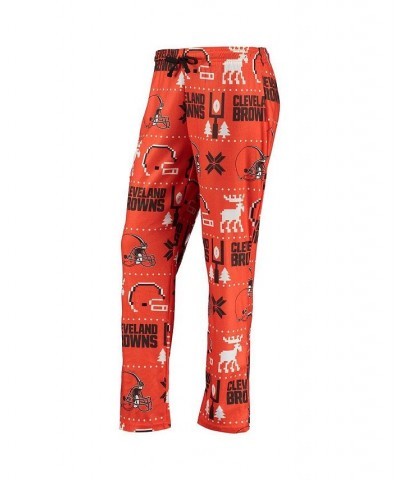 Women's Orange Cleveland Browns Ugly Pajamas Set Orange $28.70 Pajama