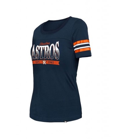 Women's Navy Houston Astros Team Stripe T-shirt Navy $24.37 Tops