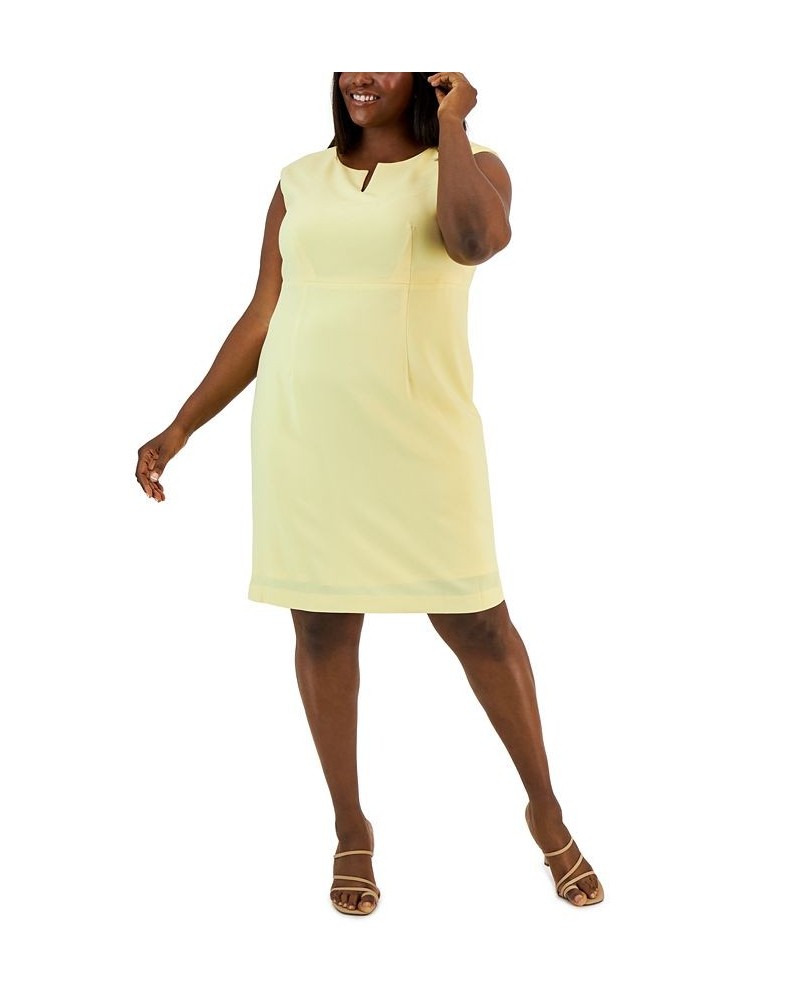 Plus Size Sleeveless Sheath Dress Pale Yellow $36.09 Dresses