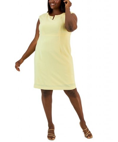 Plus Size Sleeveless Sheath Dress Pale Yellow $36.09 Dresses