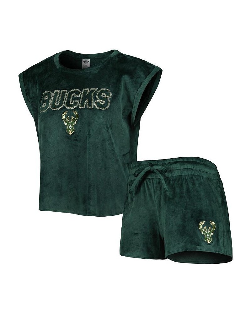 Women's Hunter Green Milwaukee Bucks Intermission T-shirt and Shorts Sleep Set Hunter Green $28.70 Pajama