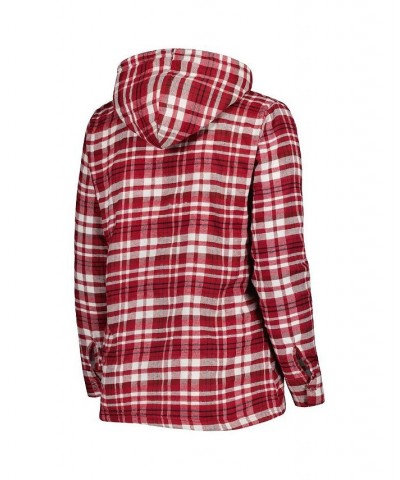 Women's Garnet and Black Florida State Seminoles Plus Size Mainstay Plaid Henley Raglan Pullover Hoodie Red $29.40 Sweatshirts