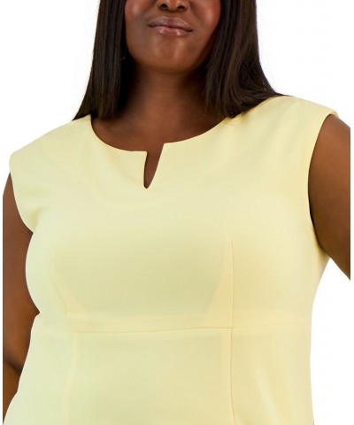 Plus Size Sleeveless Sheath Dress Pale Yellow $36.09 Dresses