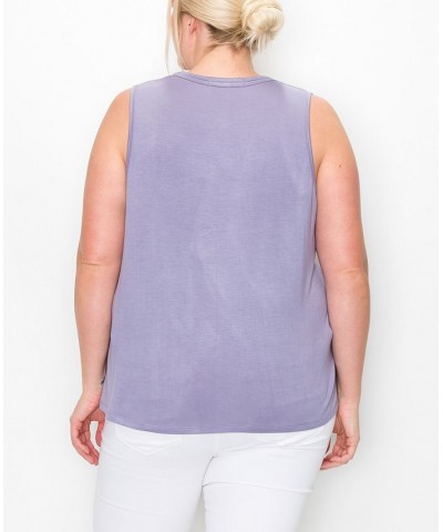 Plus Size Scoop Neck Swing Tank Top Lavender $16.56 Tops