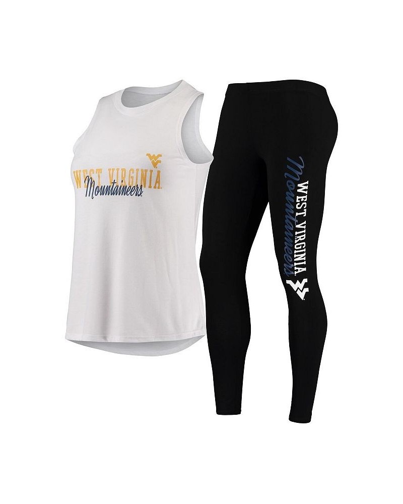 Women's White Black West Virginia Mountaineers Tank Top and Leggings Sleep Set White, Black $29.90 Pajama