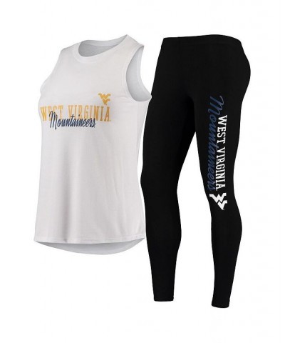 Women's White Black West Virginia Mountaineers Tank Top and Leggings Sleep Set White, Black $29.90 Pajama