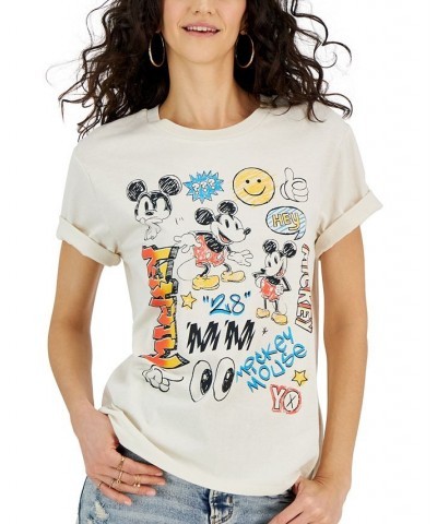 Juniors' Mickey Mouse Doodle Crewneck Graphic T-Shirt Birch $9.87 Tops