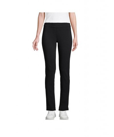 Women's Petite Starfish Mid Rise Slim Leg Elastic Waist Pull On Pants Black $28.68 Pants