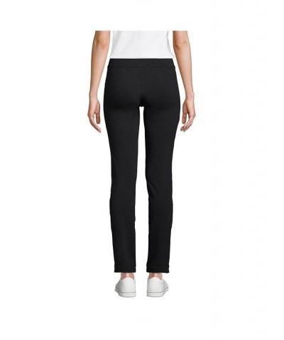 Women's Petite Starfish Mid Rise Slim Leg Elastic Waist Pull On Pants Black $28.68 Pants