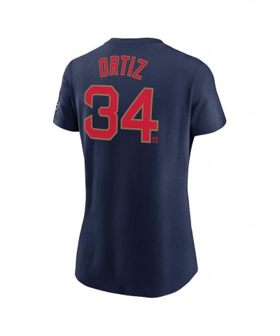 Women's David Ortiz Navy Boston Red Sox Name and Number T-shirt Navy $24.50 Tops