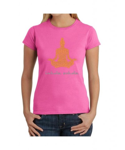 Women's Word Art T-Shirt - Inhale Exhale Black $20.16 Tops