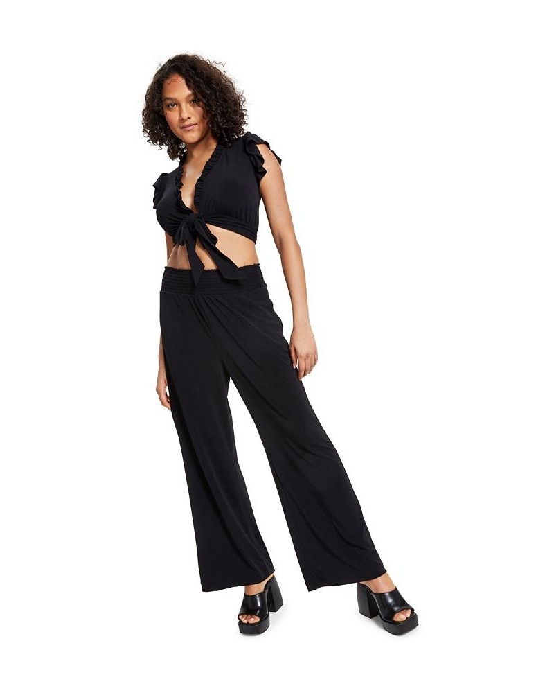 Petite Wide-Leg Knit Crepe Pants Deep Black $25.14 Pants