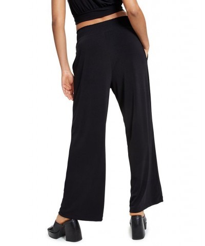 Petite Wide-Leg Knit Crepe Pants Deep Black $25.14 Pants