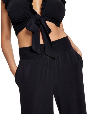 Petite Wide-Leg Knit Crepe Pants Deep Black $25.14 Pants