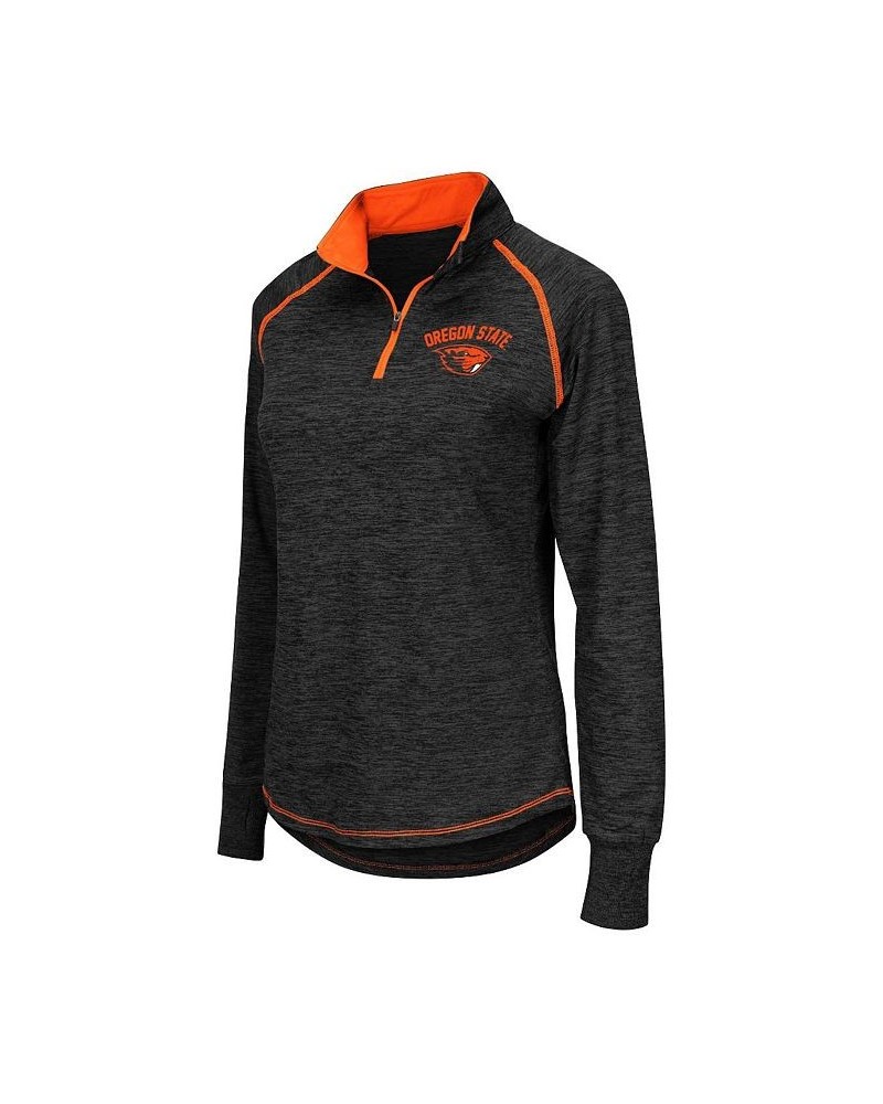 Women's Black Oregon State Beavers Bikram 1/4 Zip Long Sleeve Jacket Black $26.40 Jackets