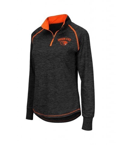 Women's Black Oregon State Beavers Bikram 1/4 Zip Long Sleeve Jacket Black $26.40 Jackets