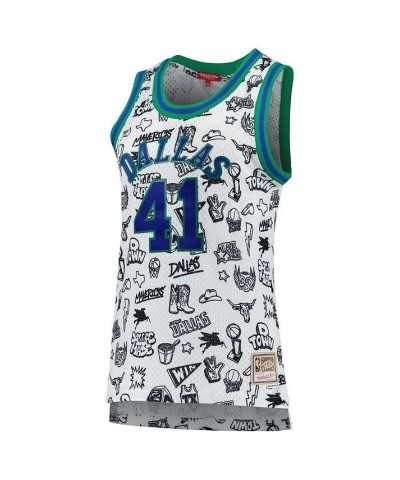 Women's Dirk Nowitzki White Dallas Mavericks 1998 Doodle Swingman Jersey White $47.25 Jersey