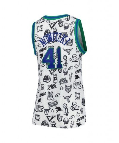 Women's Dirk Nowitzki White Dallas Mavericks 1998 Doodle Swingman Jersey White $47.25 Jersey