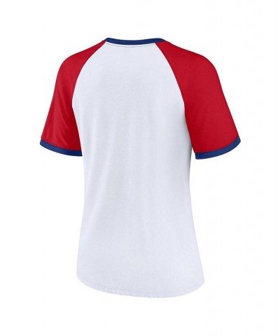 Women's White Atlanta Braves Rewind Color Remix Fashion Raglan T-shirt White $20.50 Tops