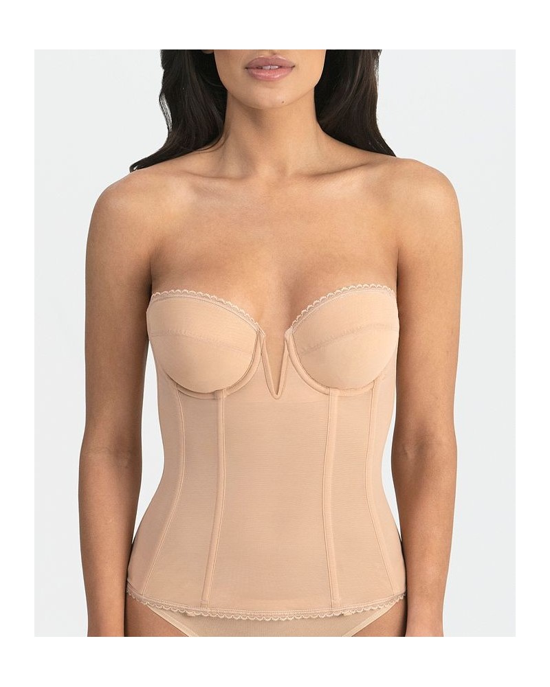 Vivienne V Wire Longline Strapless Bridal Bra 8990 Brown $51.70 Bras